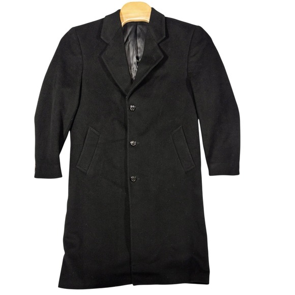 VTG Silver Cloud Coat Mens 40R Italian Cashmere‎ Overcoat Trench Long 3 Button